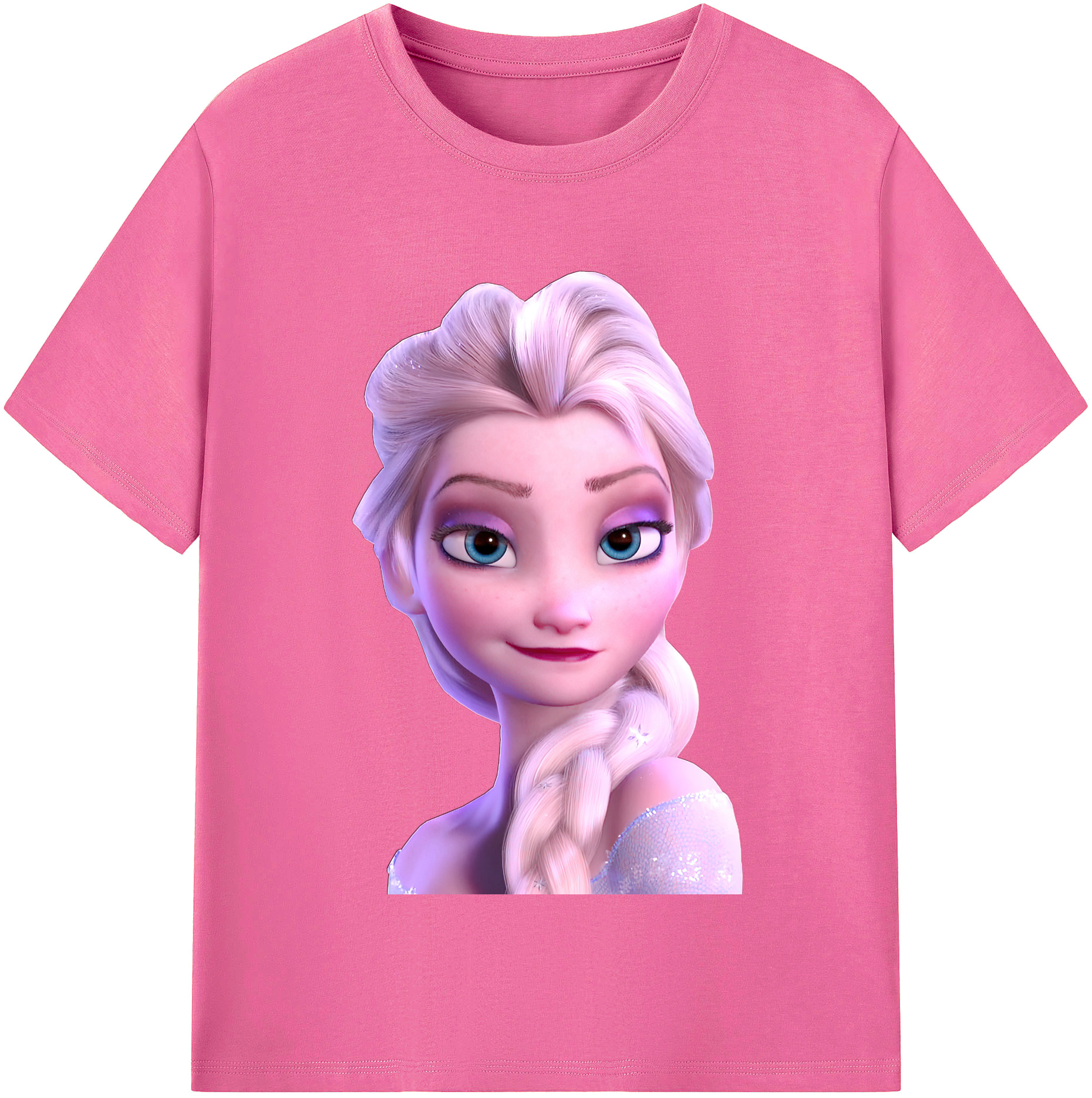 （画像用） アナと雪の女王 アンナ エルサ Frozen Anna Elsa レディースカジュアルプリントTシャツ（綿100％）